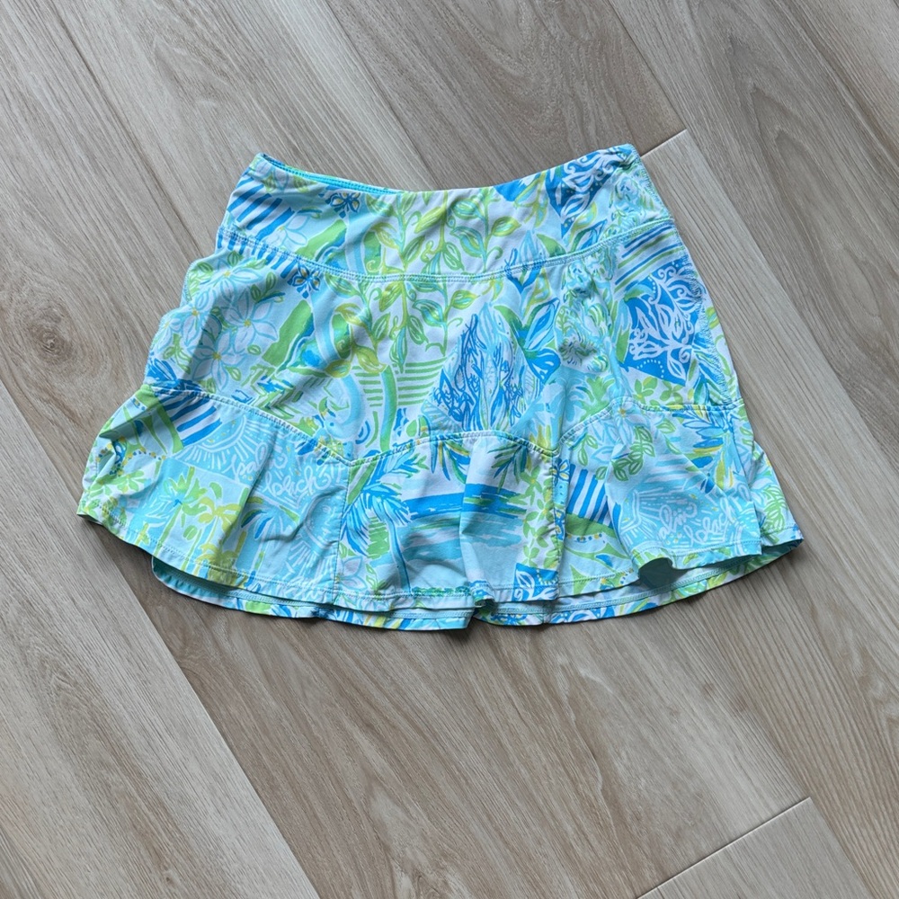 Lilly Pulitzer Blue and Green Mini Skirt